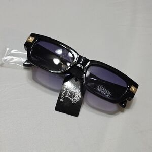 Designer Inspired Black and Gold Sunglasses